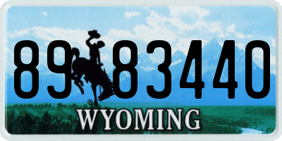 WY license plate 8983440