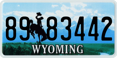 WY license plate 8983442