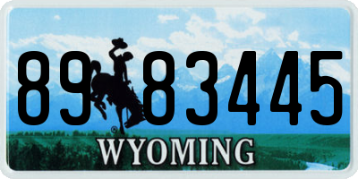 WY license plate 8983445