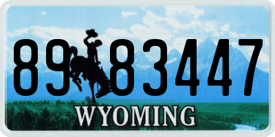 WY license plate 8983447