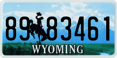 WY license plate 8983461