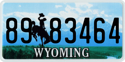 WY license plate 8983464