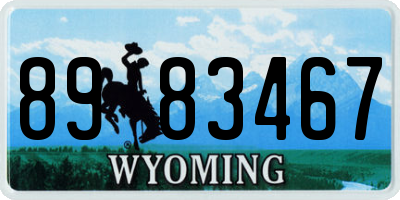 WY license plate 8983467
