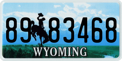 WY license plate 8983468