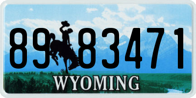 WY license plate 8983471