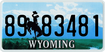 WY license plate 8983481