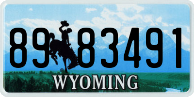 WY license plate 8983491