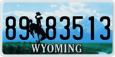 WY license plate 8983513