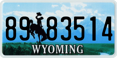 WY license plate 8983514
