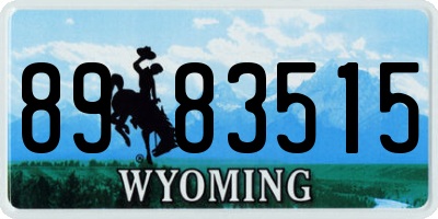 WY license plate 8983515