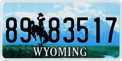 WY license plate 8983517