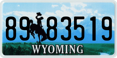 WY license plate 8983519