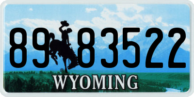 WY license plate 8983522