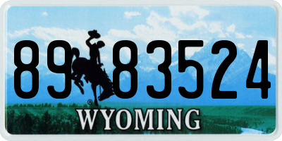 WY license plate 8983524