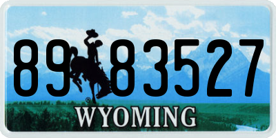 WY license plate 8983527