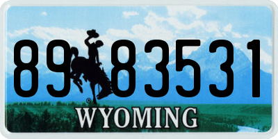 WY license plate 8983531