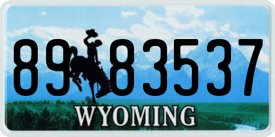 WY license plate 8983537