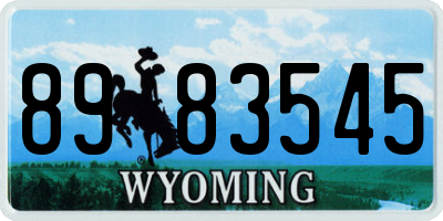 WY license plate 8983545