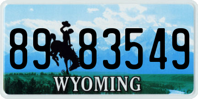WY license plate 8983549