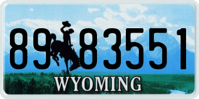 WY license plate 8983551