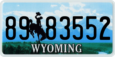 WY license plate 8983552