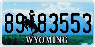 WY license plate 8983553