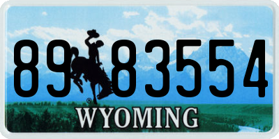 WY license plate 8983554