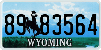 WY license plate 8983564