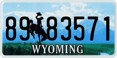 WY license plate 8983571