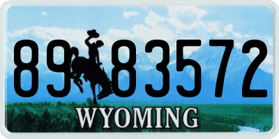 WY license plate 8983572
