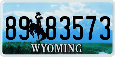 WY license plate 8983573