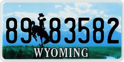 WY license plate 8983582