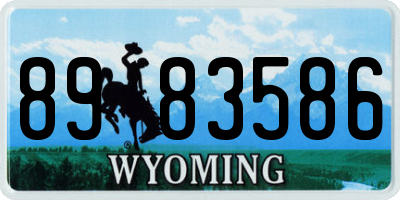 WY license plate 8983586