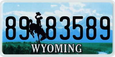 WY license plate 8983589