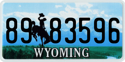 WY license plate 8983596