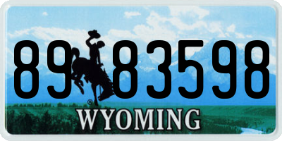 WY license plate 8983598