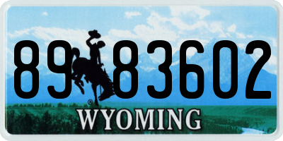 WY license plate 8983602