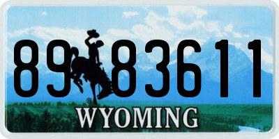 WY license plate 8983611