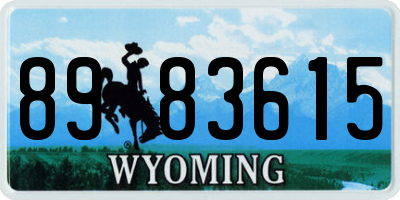 WY license plate 8983615