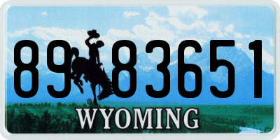 WY license plate 8983651