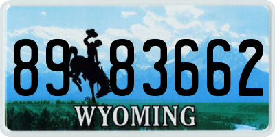 WY license plate 8983662