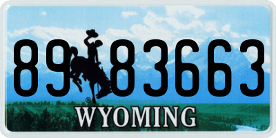 WY license plate 8983663