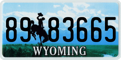 WY license plate 8983665
