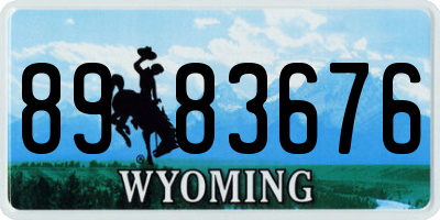 WY license plate 8983676