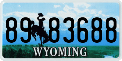 WY license plate 8983688