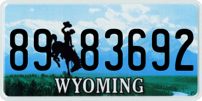 WY license plate 8983692