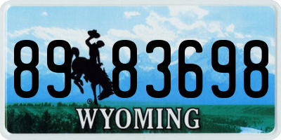 WY license plate 8983698