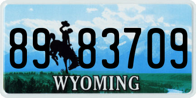 WY license plate 8983709