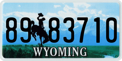 WY license plate 8983710