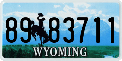 WY license plate 8983711